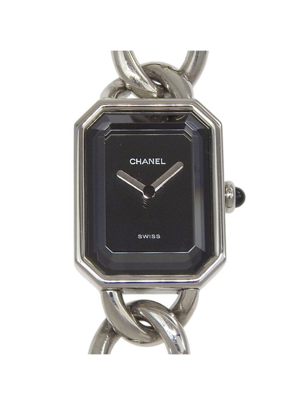 Chanel Premier L Stainless Steel Kuo Analog Display Black Dial Watch
